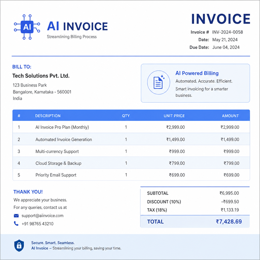 AI invoice generator streamlining billing process